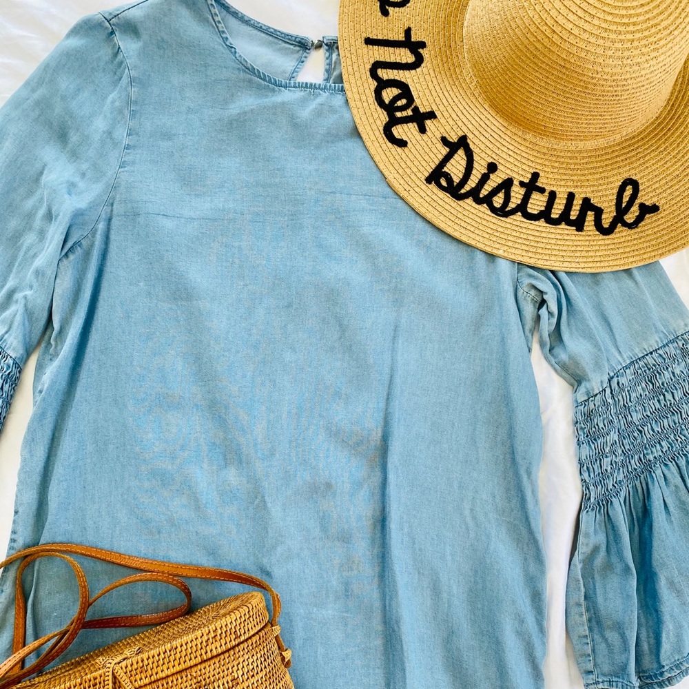 Denim Bell Sleeve Top
